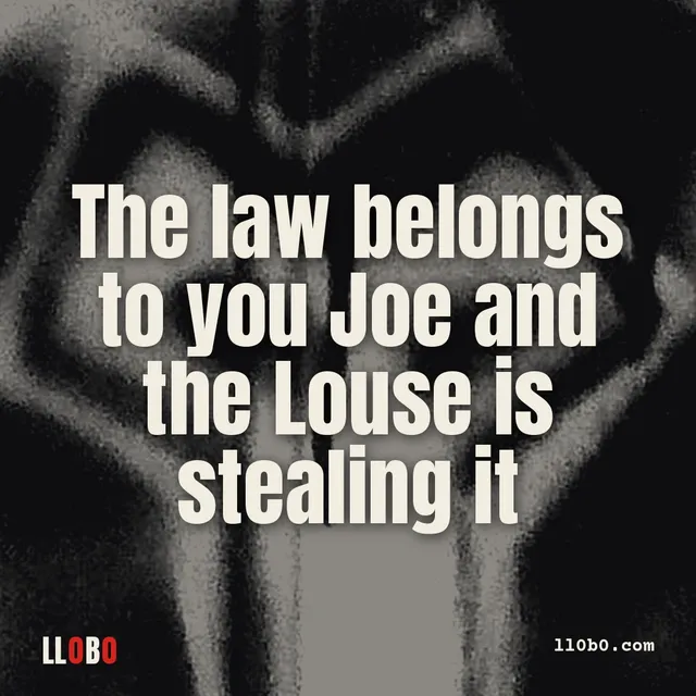 The law belongs to you Joe and the Louse is stealing it