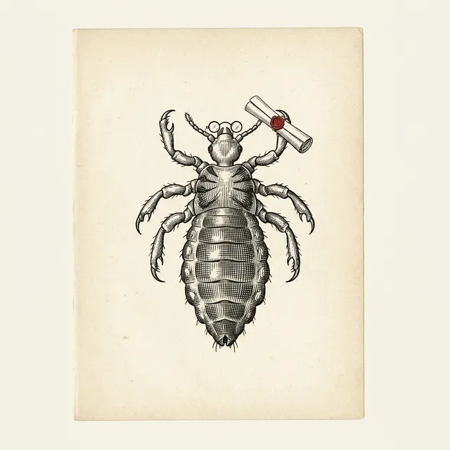 Pest: louse with scroll